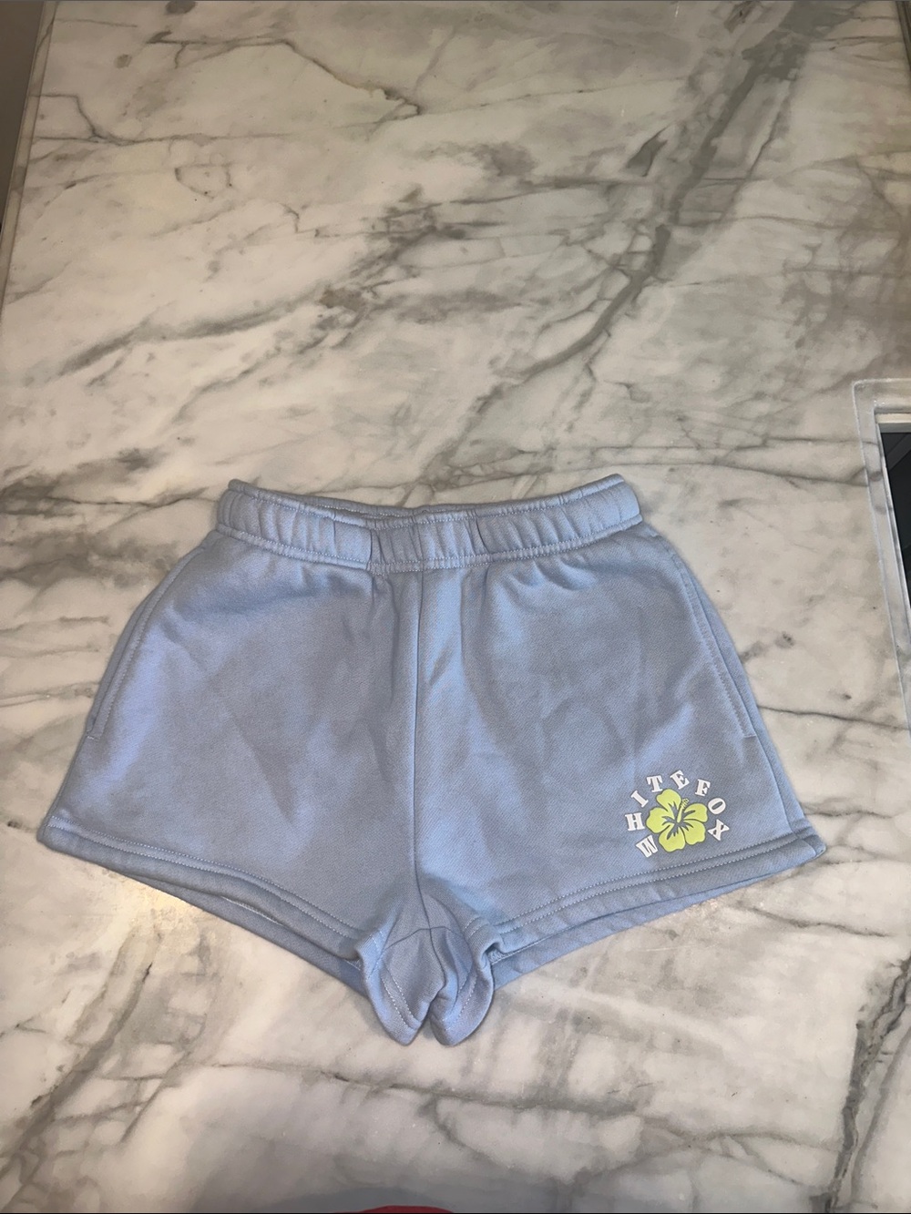 White Fox Boutique Keep Blooming Lounge Shorts Blue Size XXS
